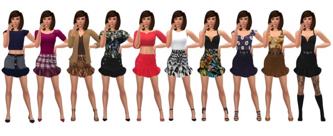 Sims 4 AAS RUFFLE SKIRT recolors at Sims4Sue