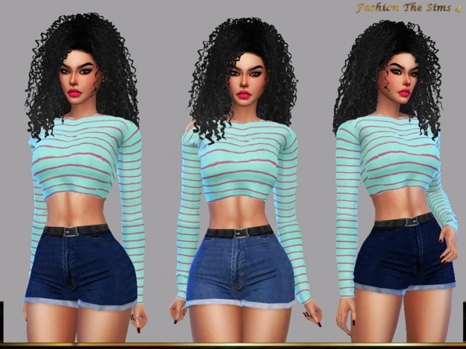 Sims 4 Short jeans Catariny by LYLLYAN at TSR