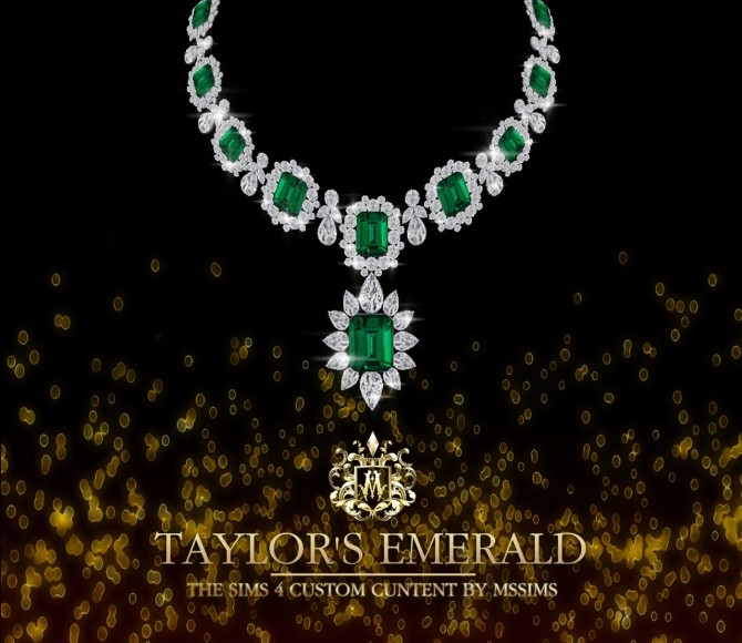 Sims 4 TAYLOR’S EMERALD NECKLACE & EARRINGS (P) at MSSIMS