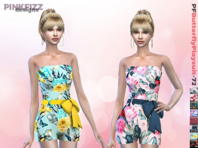 Sims 4 Butterfly Playsuit P72 by Pinkfizzzzz at TSR