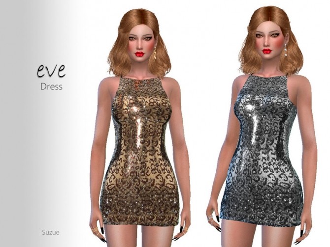 Sims 4 Eve Dress by Suzue at TSR