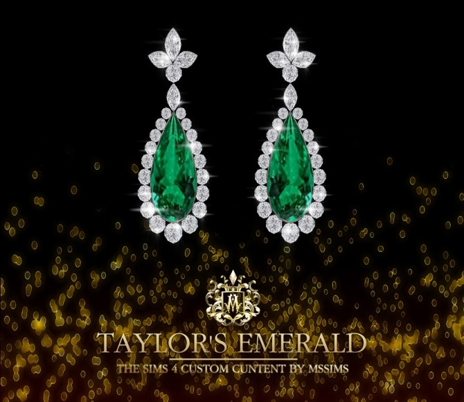 Sims 4 TAYLOR’S EMERALD NECKLACE & EARRINGS (P) at MSSIMS
