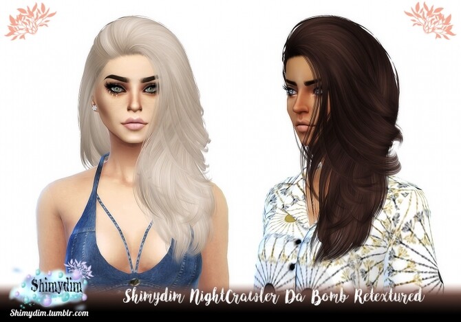 Sims 4 NightCrawler Da Bomb Hair Retexture Naturals + Unnaturals at Shimydim Sims