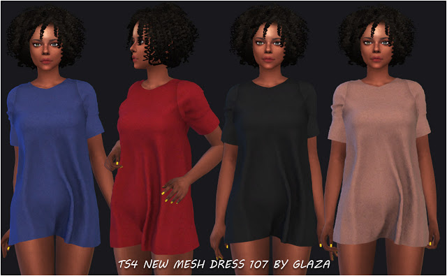 Sims 4 DRESS 107 NEW MESH at All by Glaza