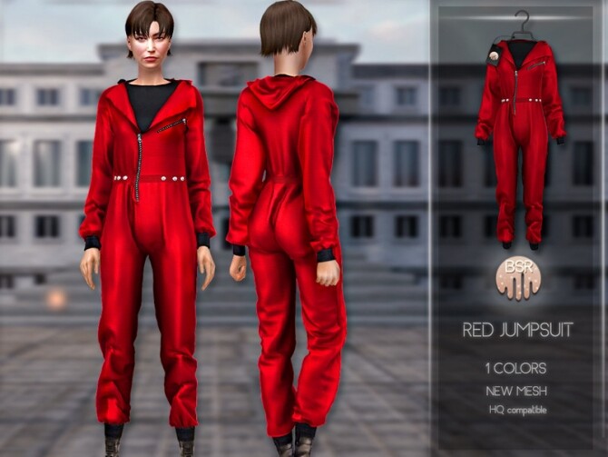 Sims 4 Red Jumpsuit BD237 by busra tr at TSR