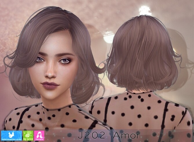 Sims 4 J202 Amor hairstyle (P) at Newsea Sims 4