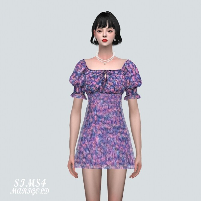 Sims 4 Flower Summer Mini Dress at Marigold