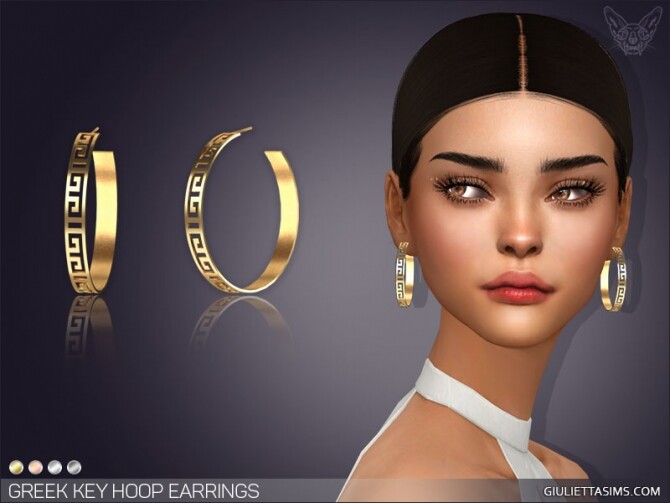 Sims 4 Greek Key Hoop Earrings at Giulietta
