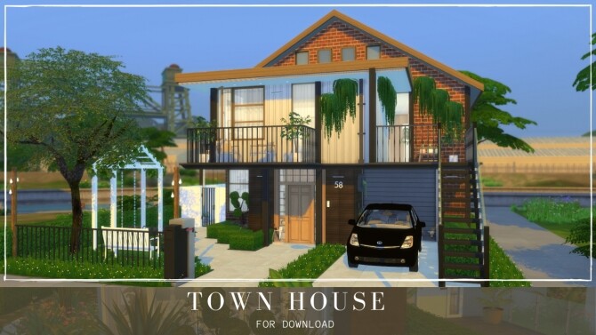 Sims 4 TOWN HOUSE at Dinha Gamer