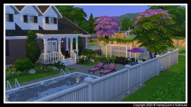 Sims 4 155 Willow Road house at Harley Quinn’s Nuthouse