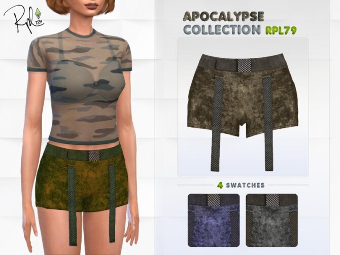 Sims 4 Apocalypse Collection RPL79 shorts by RobertaPLobo at TSR