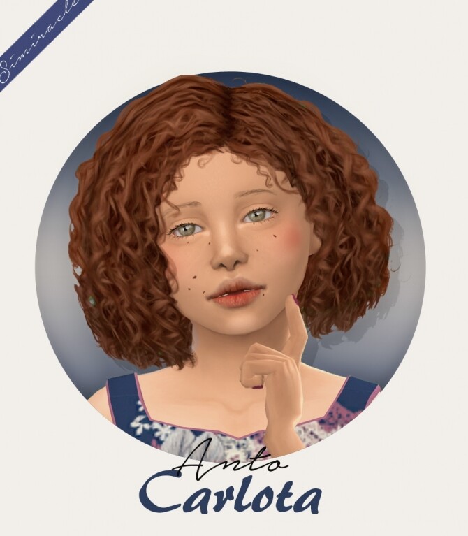 Sims 4 Anto Carlota Hair Kids Version at Simiracle