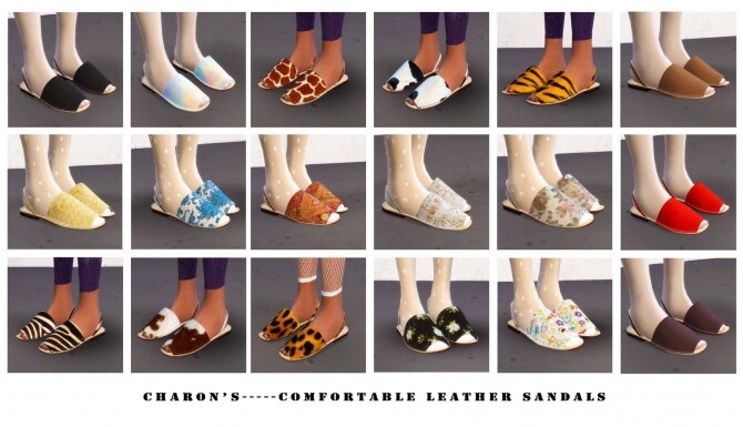 Sims 4 Comfortable Leather Sandals at Charonlee