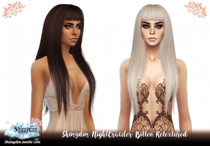 Sims 4 NightCrawler Bitten Hair Retexture Naturals + Unnaturals at Shimydim Sims