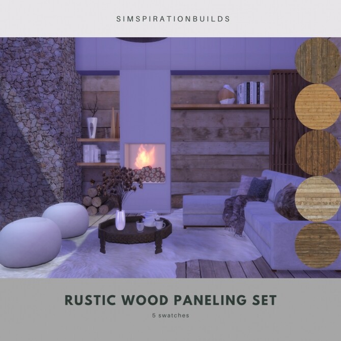 Sims 4 Rustic Wood Paneling Set at Simspiration Builds