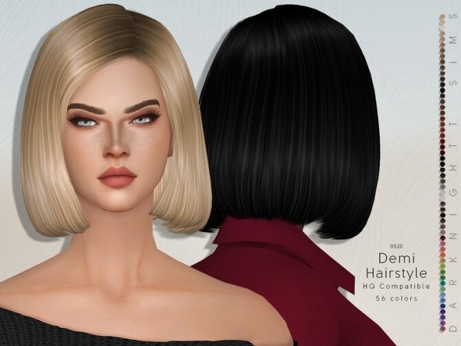 Sims 4 Demi Hairstyle by DarkNighTt at TSR