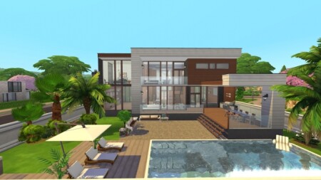 Wooden Modern House by xperimental.sim at Mod The Sims