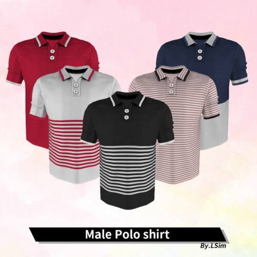 Male Polo Shirt at L.Sim » Sims 4 Updates