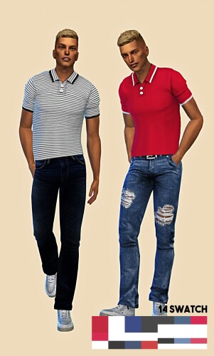 Male Polo Shirt at L.Sim » Sims 4 Updates