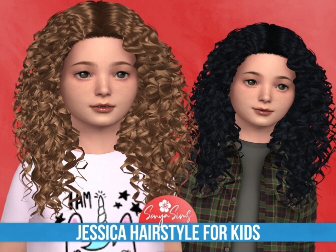 Sims 4 JESSICA HAIRSTYLE FOR KIDS at Sonya Sims