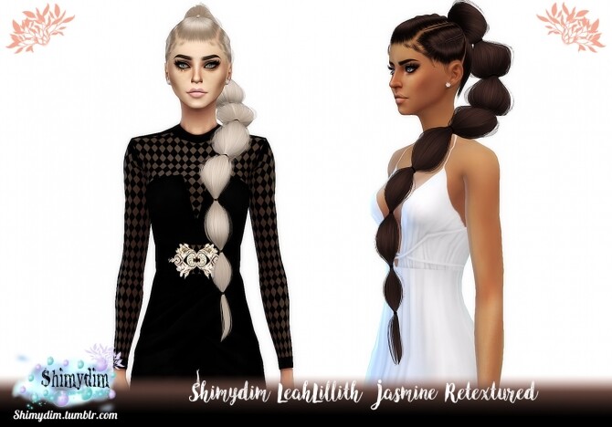 Sims 4 LeahLillith Jasmine Hair Retexture Naturals + Unnaturals at Shimydim Sims