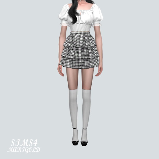Sims 4 Tiered Mini Skirt at Marigold