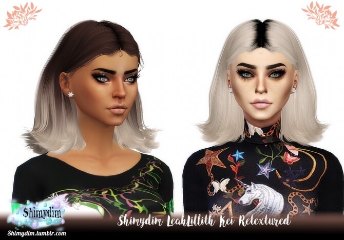 Sims 4 LeahLillith Kei Hair Retexture Ombre DarkRoots Naturals Unnaturals at Shimydim Sims