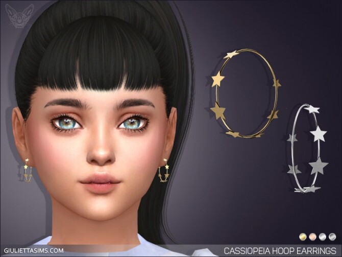 Sims 4 Cassiopeia Hoop Earrings For Kids at Giulietta