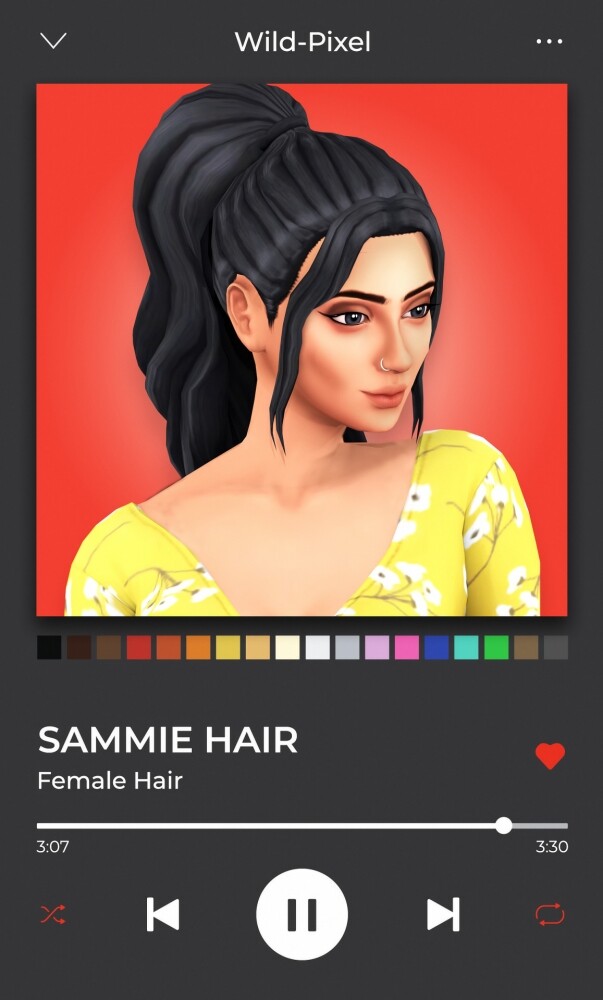 Sims 4 SAMMIE cute wavy pony hair at Wild Pixel