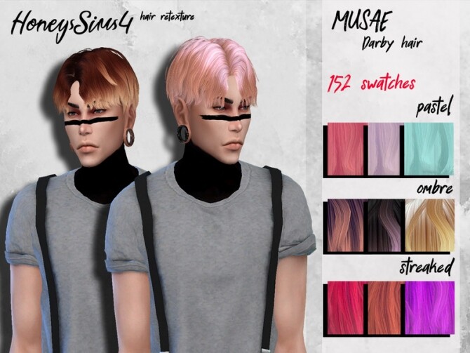 Sims 4 Male hair retexture Musae Darby by HoneysSims4 at TSR