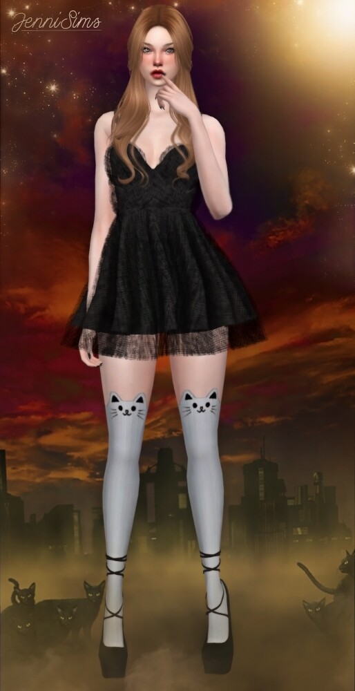 Sims 4 Kawaii Cat Stockings at Jenni Sims