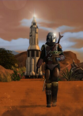 The Mandalorian outfit + helmet by Delise at Sims Artists