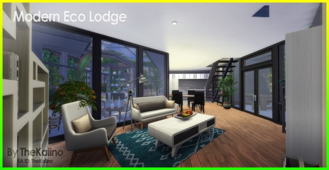 Sims 4 Modern Eco Lodge at Kalino