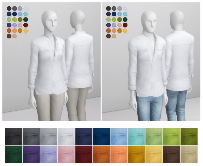 Linen Shirt V1 Solid at Rusty Nail » Sims 4 Updates