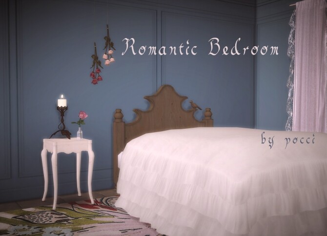 Sims 4 Romantic Bedroom set by Pocci at Garden Breeze Sims 4