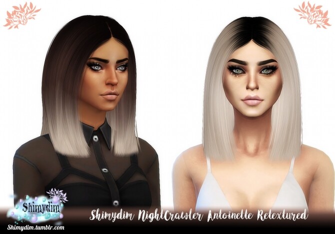 Sims 4 NightCrawler Antoinette Hair Retexture Ombre + DarkRoots Naturals + Unnaturals at Shimydim Sims