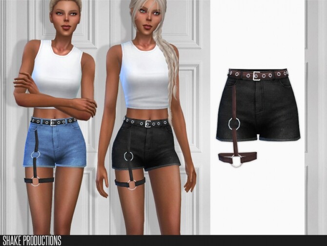 Sims 4 Post Apocalyptic 01 Denim Shorts by ShakeProductions at TSR
