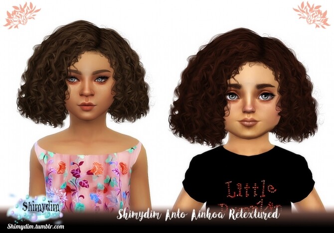 Sims 4 Anto Ainhoa Hair Retexture Child & Toddler Naturals + Unnaturals at Shimydim Sims