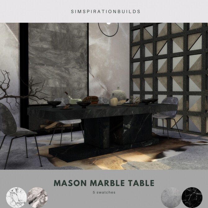 Sims 4 Marble Table at Simspiration Builds
