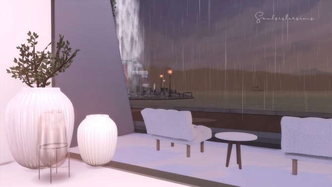 Sims 4 White Square Minimalist Home at SoulSisterSims