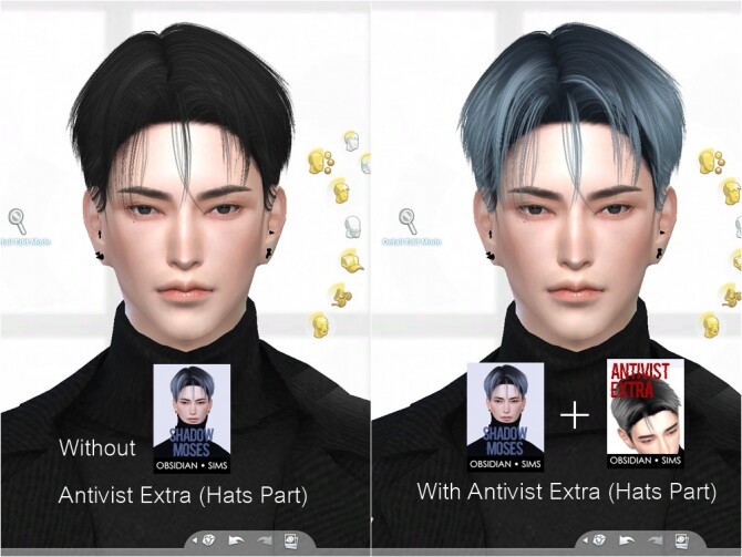 Sims 4 SHADOW MOSES HAIR at Obsidian Sims