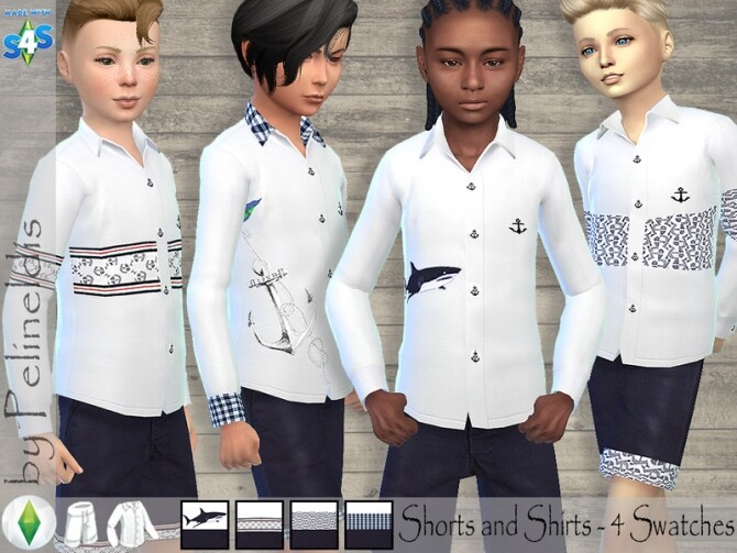 Sims 4 Shorts and Shirt Summer Set by Pelineldis at TSR