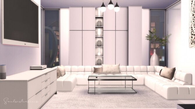 Sims 4 White Square Minimalist Home at SoulSisterSims