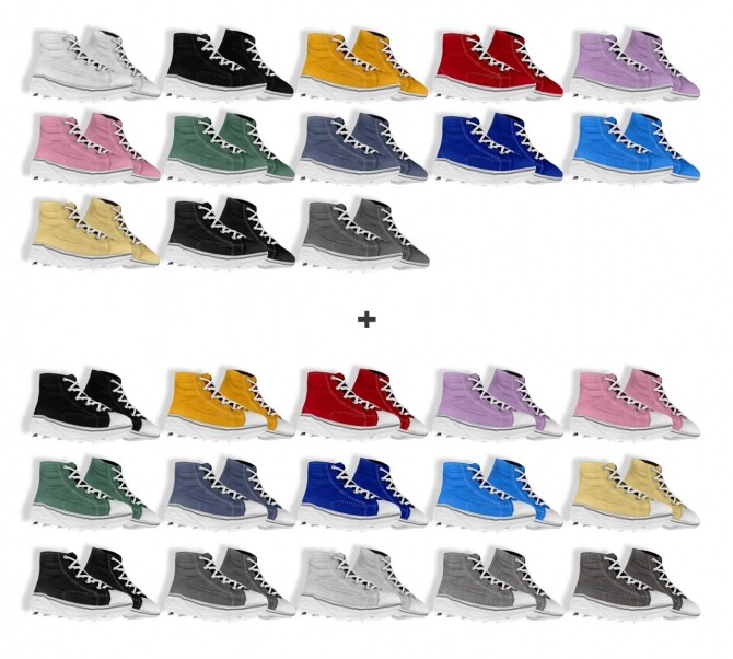 M platform canvas sneakers at Bedisfull – iridescent » Sims 4 Updates