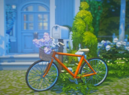 Bicycle with lilac in basket by Pocci at Garden Breeze Sims 4