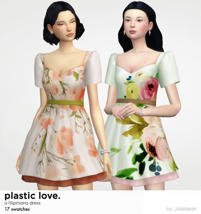 Sims 4 Plastic Love filipiniana dress at Joliebean