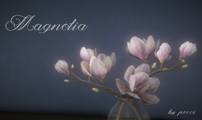 Sims 4 Magnolia branches in two types of vases by Pocci at Garden Breeze Sims 4