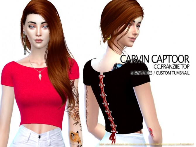 Sims 4 Franziie Top by carvin captoor at TSR