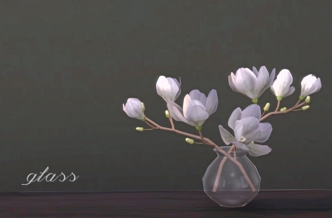 Sims 4 Magnolia branches in two types of vases by Pocci at Garden Breeze Sims 4