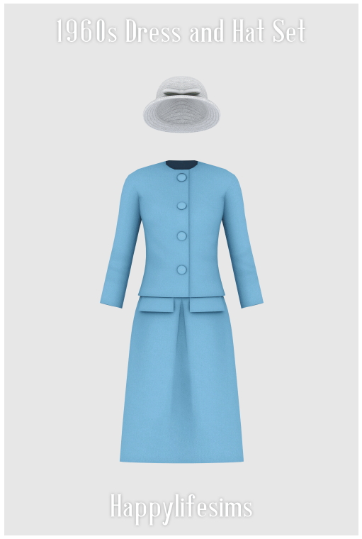 1960s Dress and Hat Set at Happy Life Sims » Sims 4 Updates